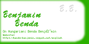 benjamin benda business card